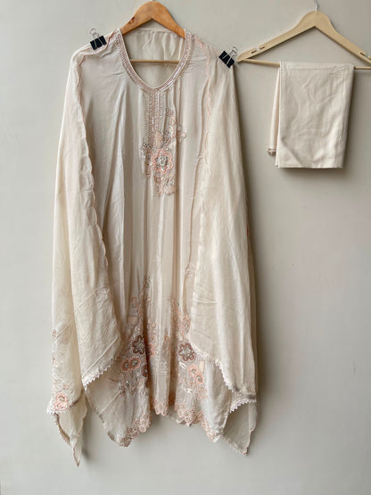 Crepe satin unstitched ladies suit Rc19060 (a)