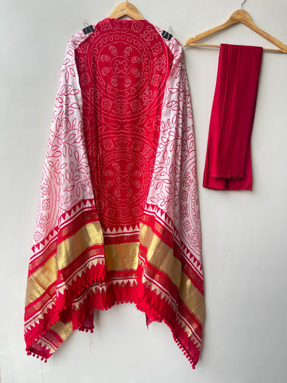 Gajji silk printed unstitched ladies suit Rc19272 (a)