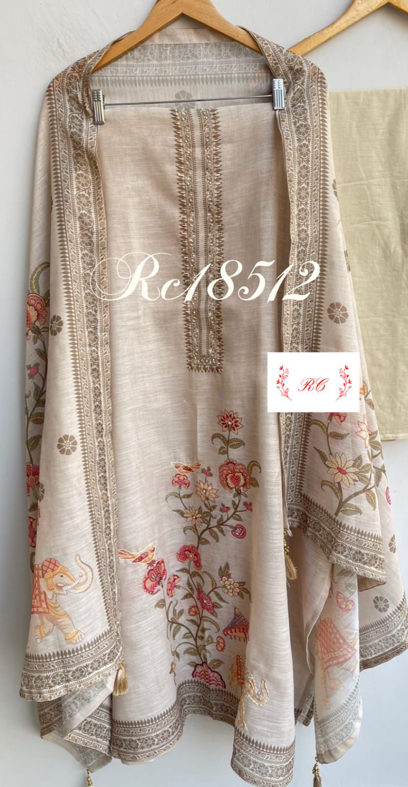 Linen printed unstitched ladies suit Rc18512