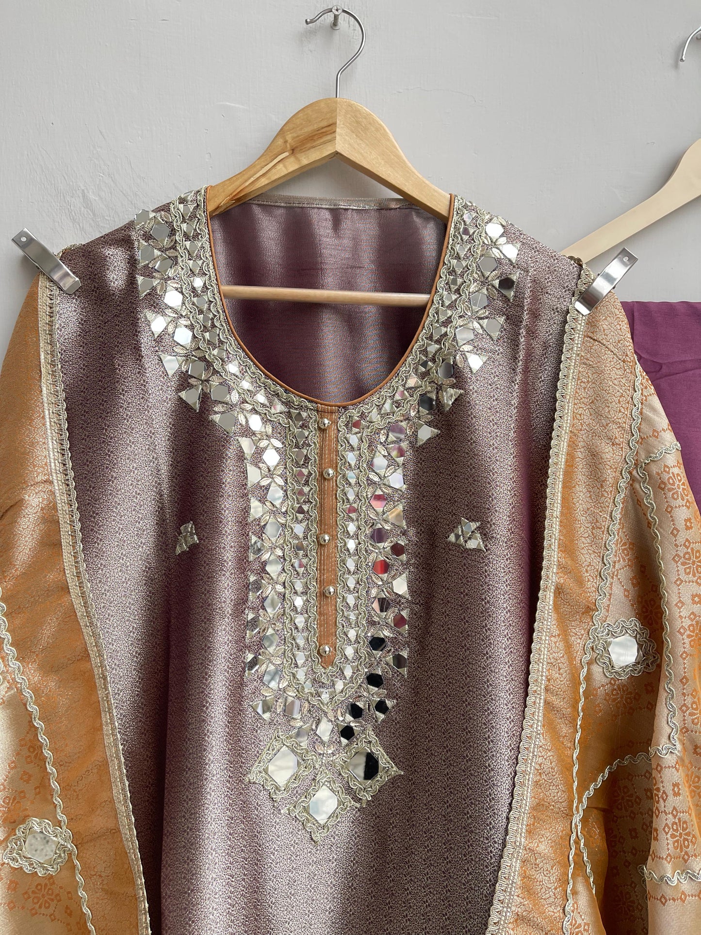 Brocade silk unstitched ladies suit Rc18174