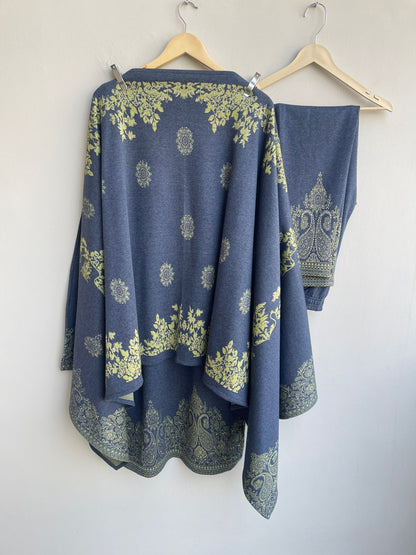 Woolen weaved winter ladies readymade suit Rc18146