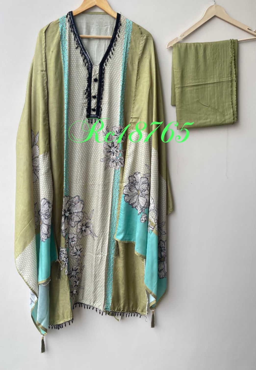 Satin Crepe Printed Ladies Unstitched Suit RC-18765 – view 3