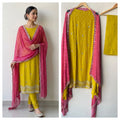 Exquisite Banarasi Organza Unstitched Salwar Suit Designer 3 Pcs Set