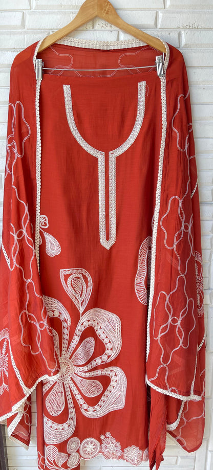 Mul chanderi unstitched ladies suit Rc17814