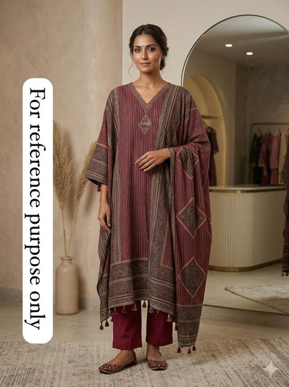 Pure Satin Crepe Unstitched Ladies Suit RC-18500 – view 2