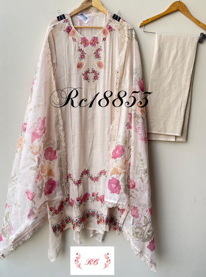 Mul Chanderi Unstitched Ladies Suit RC18853 – view 8