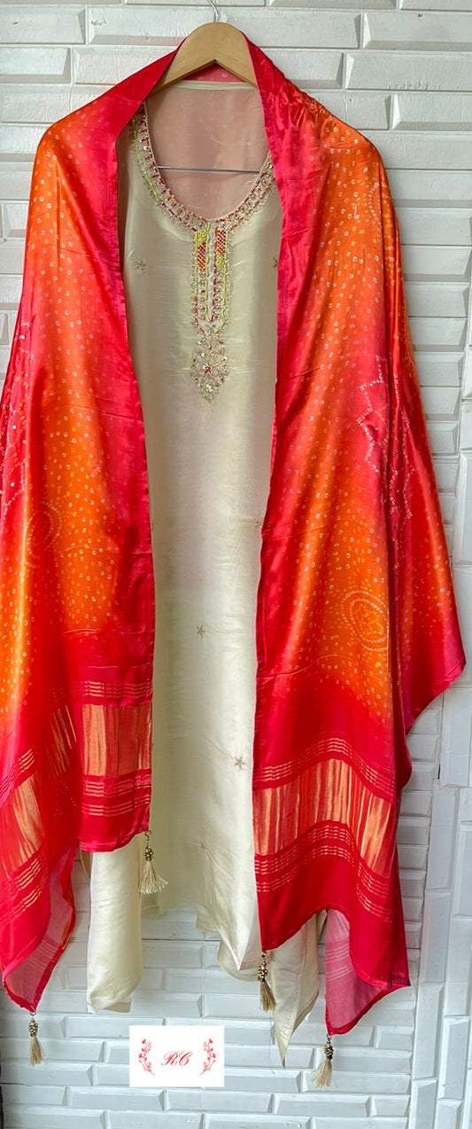 Shimmer silk unstitched ladies suit Rc15339