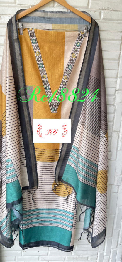 Soft Chanderi Silk Unstitched Ladies Suit RC18824 – view 3