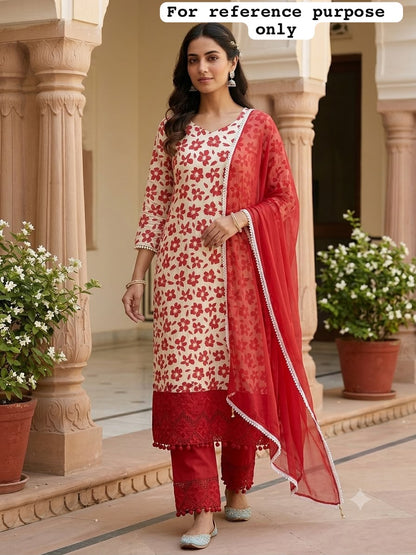Cotton fabric printed ladies unstitched suit Rc19057
