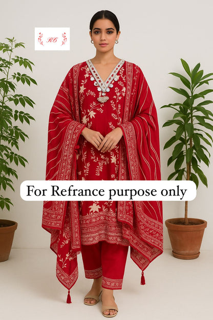 Tassar silk unstitched ladies suit Rc17639