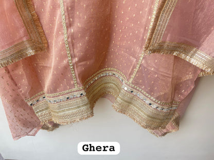 Banarsi shimmer tissue Embroidered Unstitched suit set