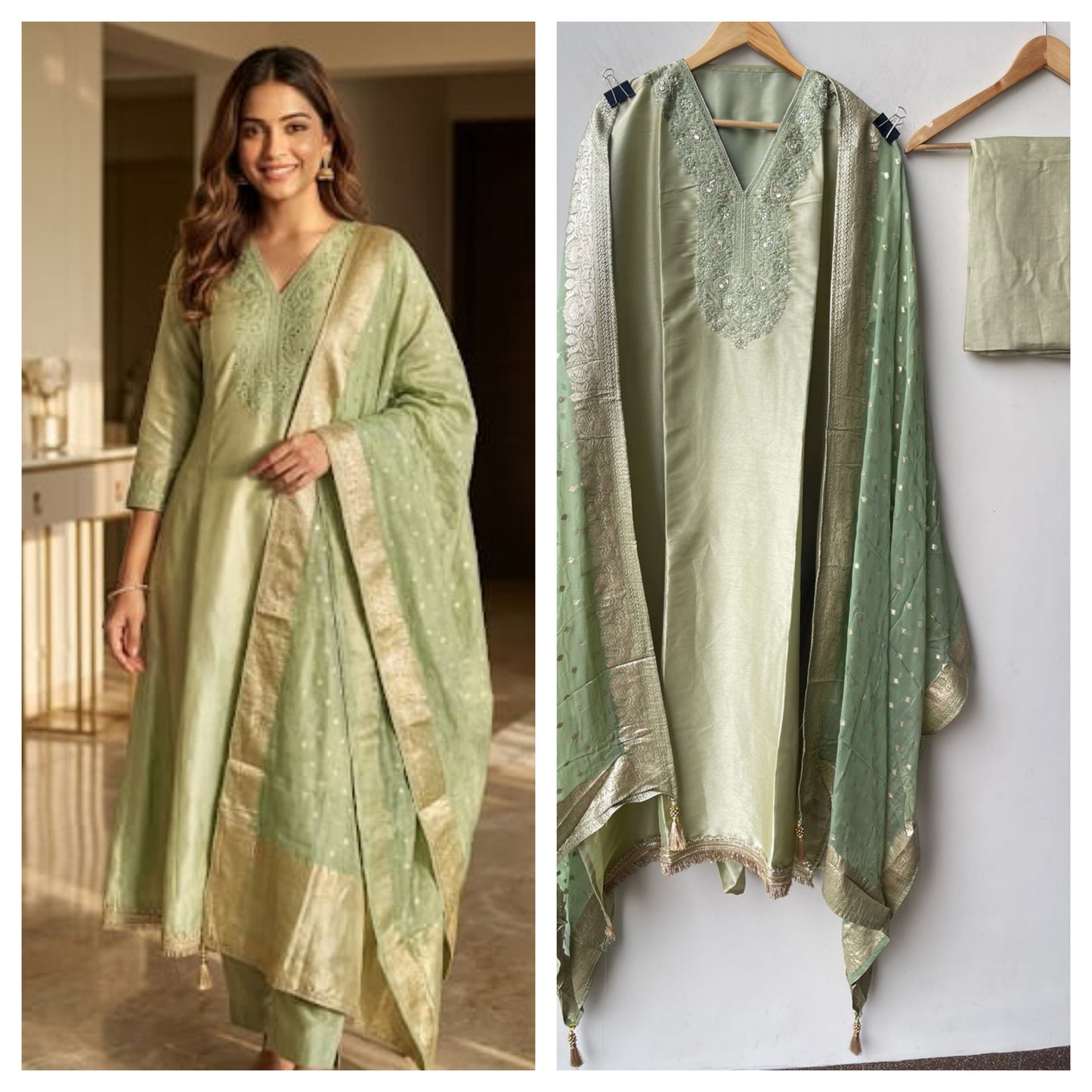 Pure Giraffe shimmer silk unstitched ladies suit