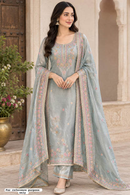Premium Shimmer Silk Designer 3 pcs Suit Set