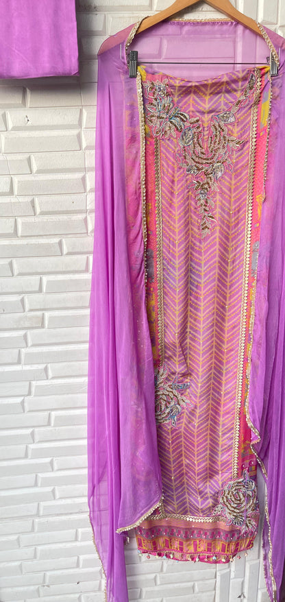 Organza unstitched ladies suit Rc17296