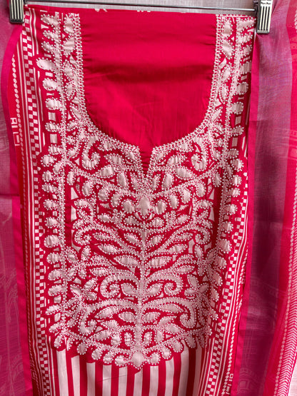 Cambrick cotton unstitched ladies suit Rc18385