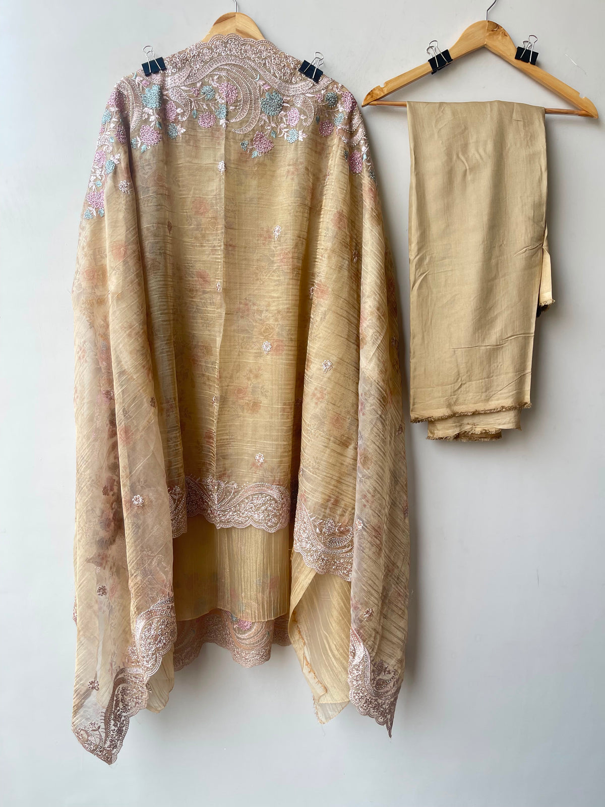 Pure Crushed Shimmer Tissue Ladies Unstitched Suit with Zari Embroidery RC-19268(B) - Royal Chic by Priti (photo 11)