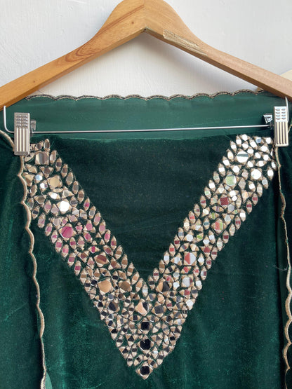 Micra velvet mirror work embroidered unstitched ladies suit Rc17850 (b)