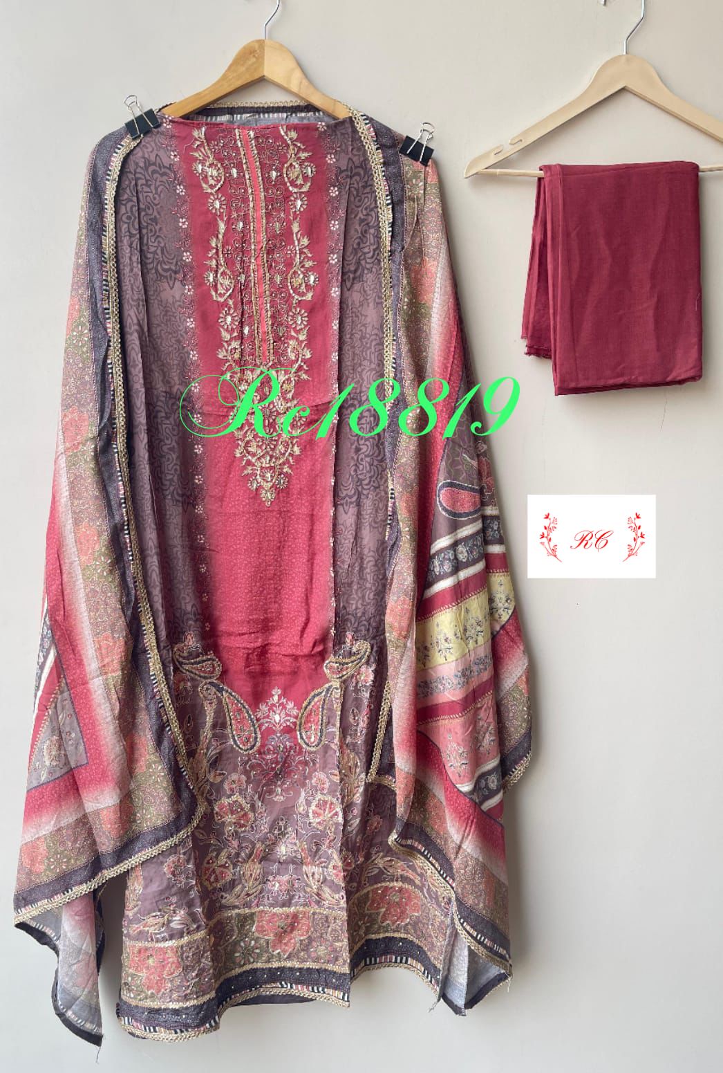 Muslin Printed Unstitched Ladies Suit RC18819 – view 8