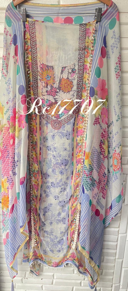 Organza unstitched ladies suit Rc17707