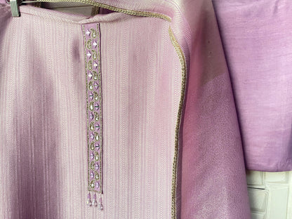 Pure brocade silk unstitched ladies suit Rc17812