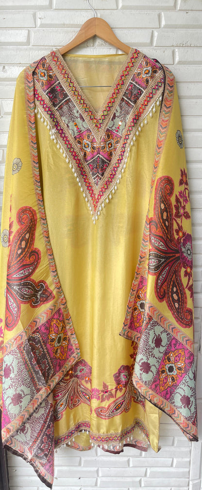 Shimmer silk unstitched ladies suit Rc17779