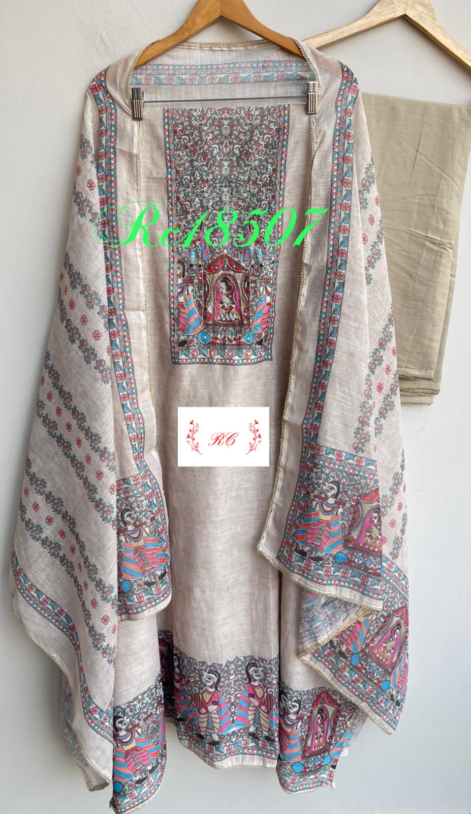 Linen printed unstitched ladies suit Rc18507