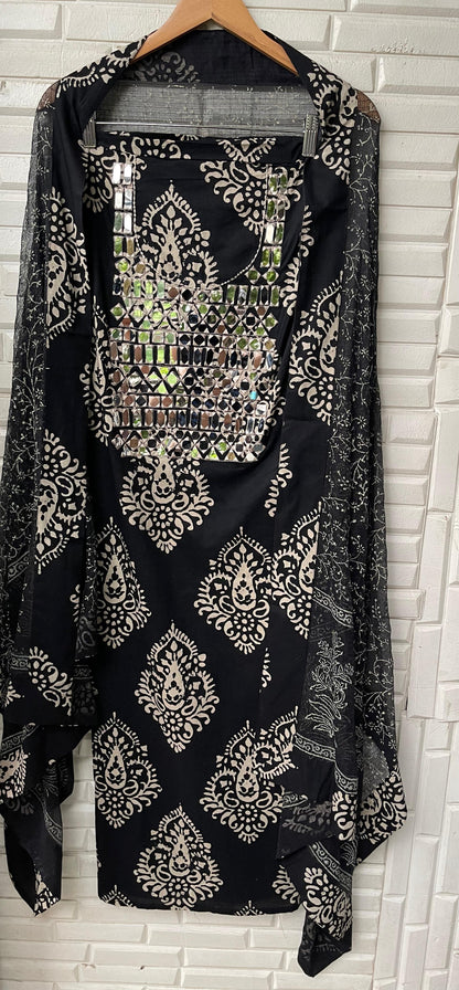 cotton unstitched ladies suit Rc17395