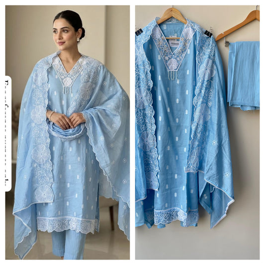 Mul chanderi unstitched ladies suit Rc18946