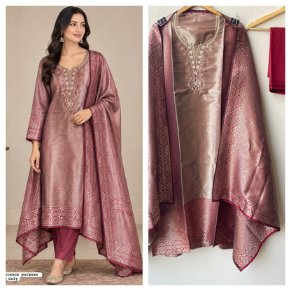 Shimmer Giraffe Silk woven unstitched ladies suit