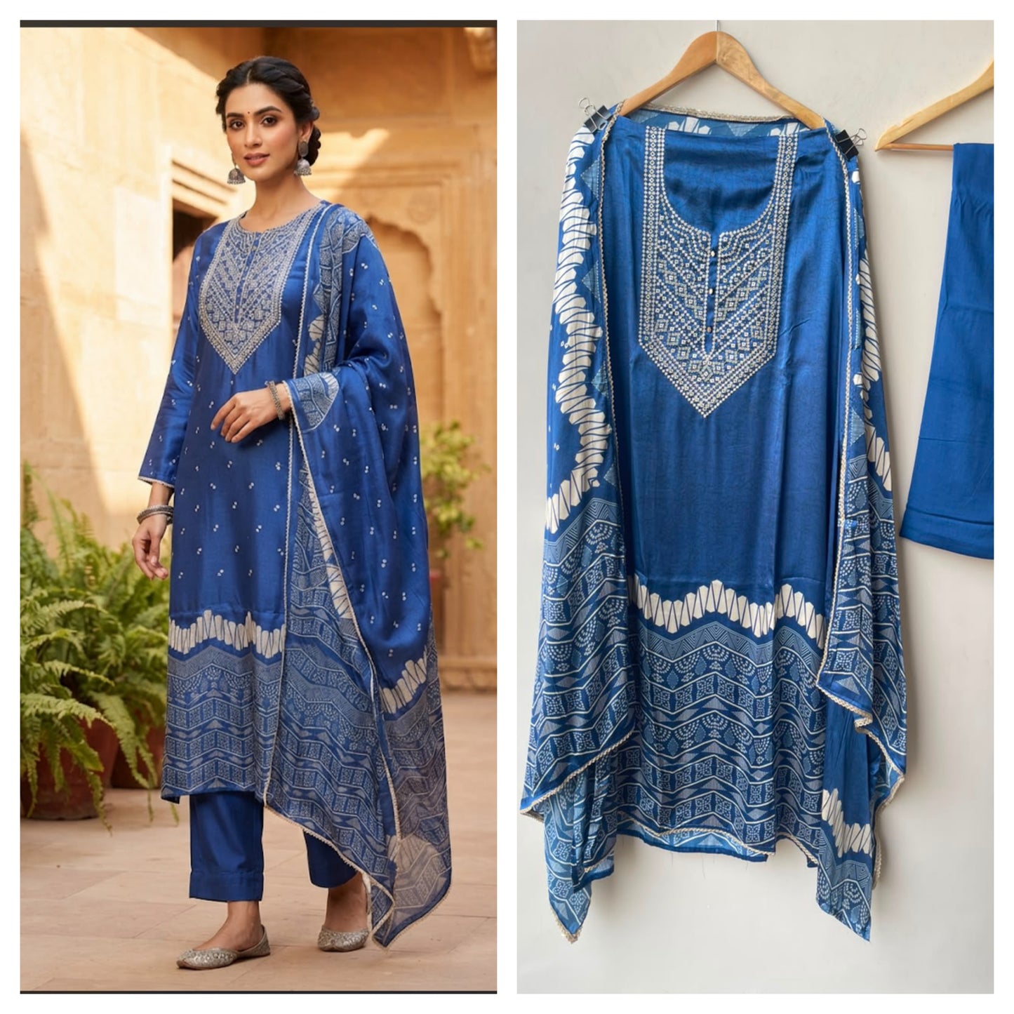 Gajji silk printed unstitched ladies suit Rc19217 (a)