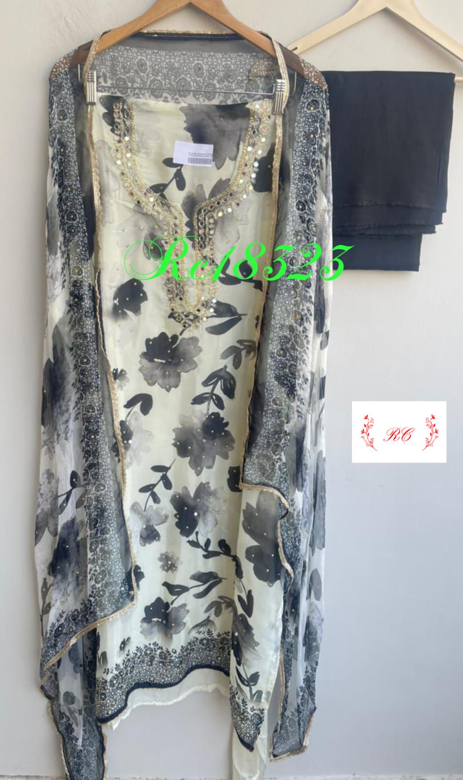Glass Organza Unstitched Ladies Suit RC-18323 – view 5