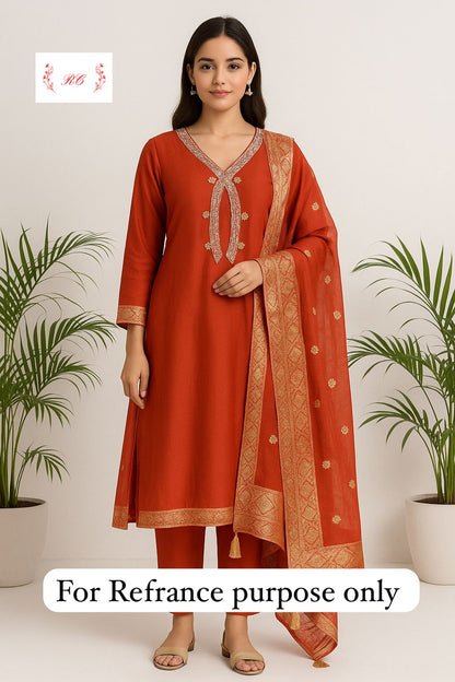 Organza semi stitched ladies suit Rc17646