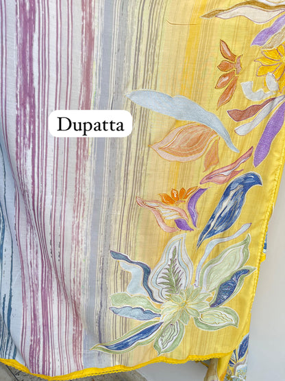 Muslin silk unstitched ladies suit Rc17933