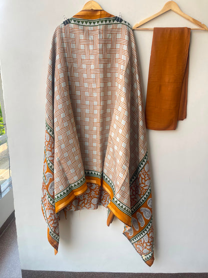 Mul chanderi maheshwari printed unstitched ladies suit Rc19005 (a)