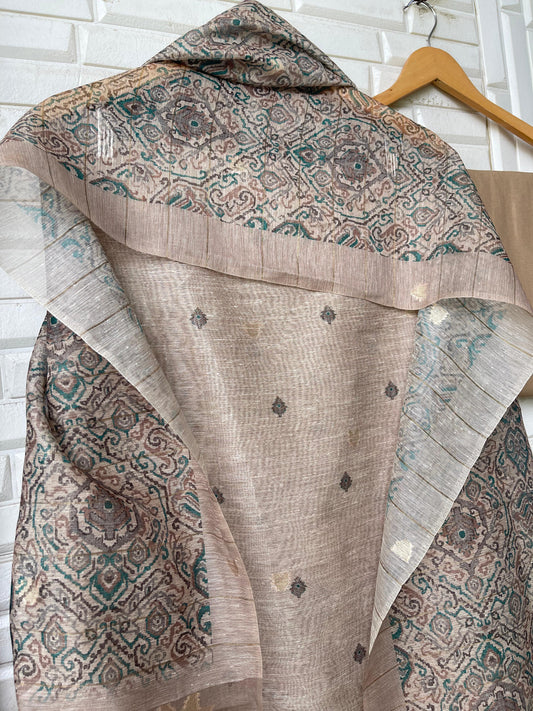 Banarasi linen silk unstitched ladies suit Rc17714