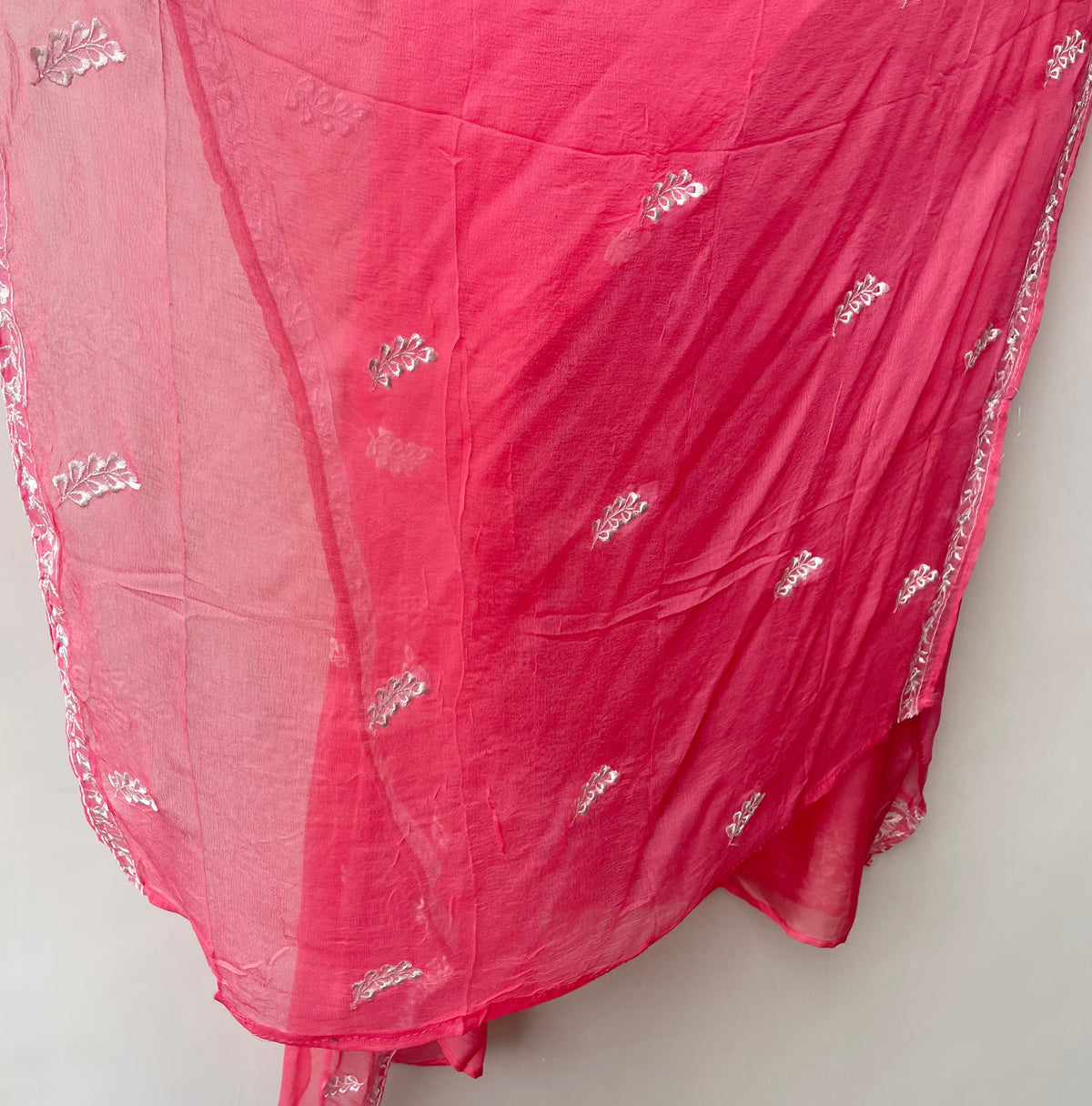 Exquisite Organza Tuile Embroidered Unstitched 3 Pcs Designer Suit Set