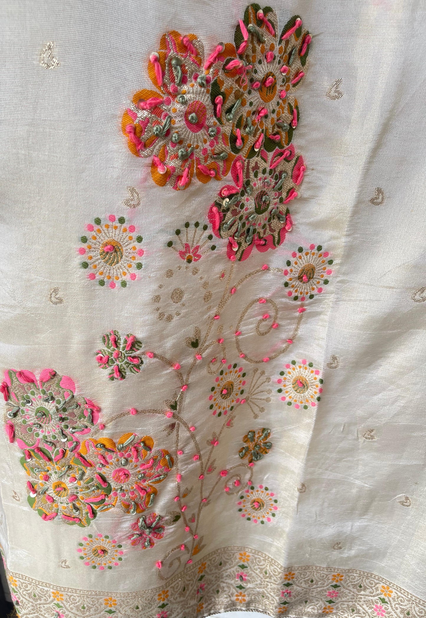 Shimmer banarasi silk unstitched ladies suit Rc17567