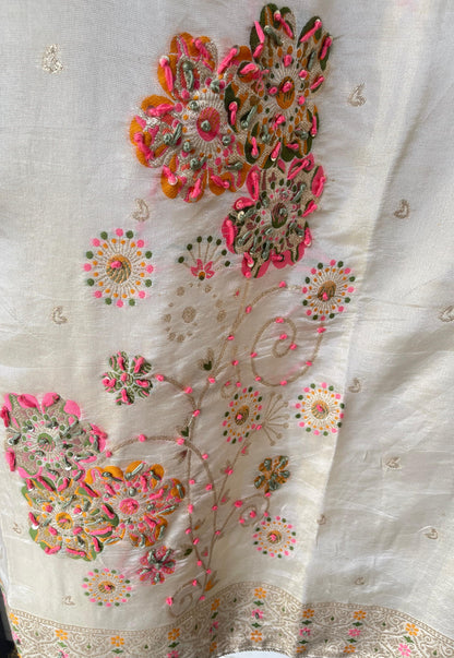 Shimmer banarasi silk unstitched ladies suit Rc17567