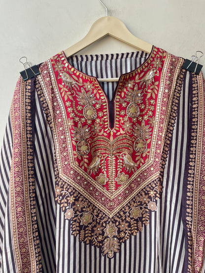 Exquisite Pure Silk Printed Unstitched Designer 3 Pcs Suit Set