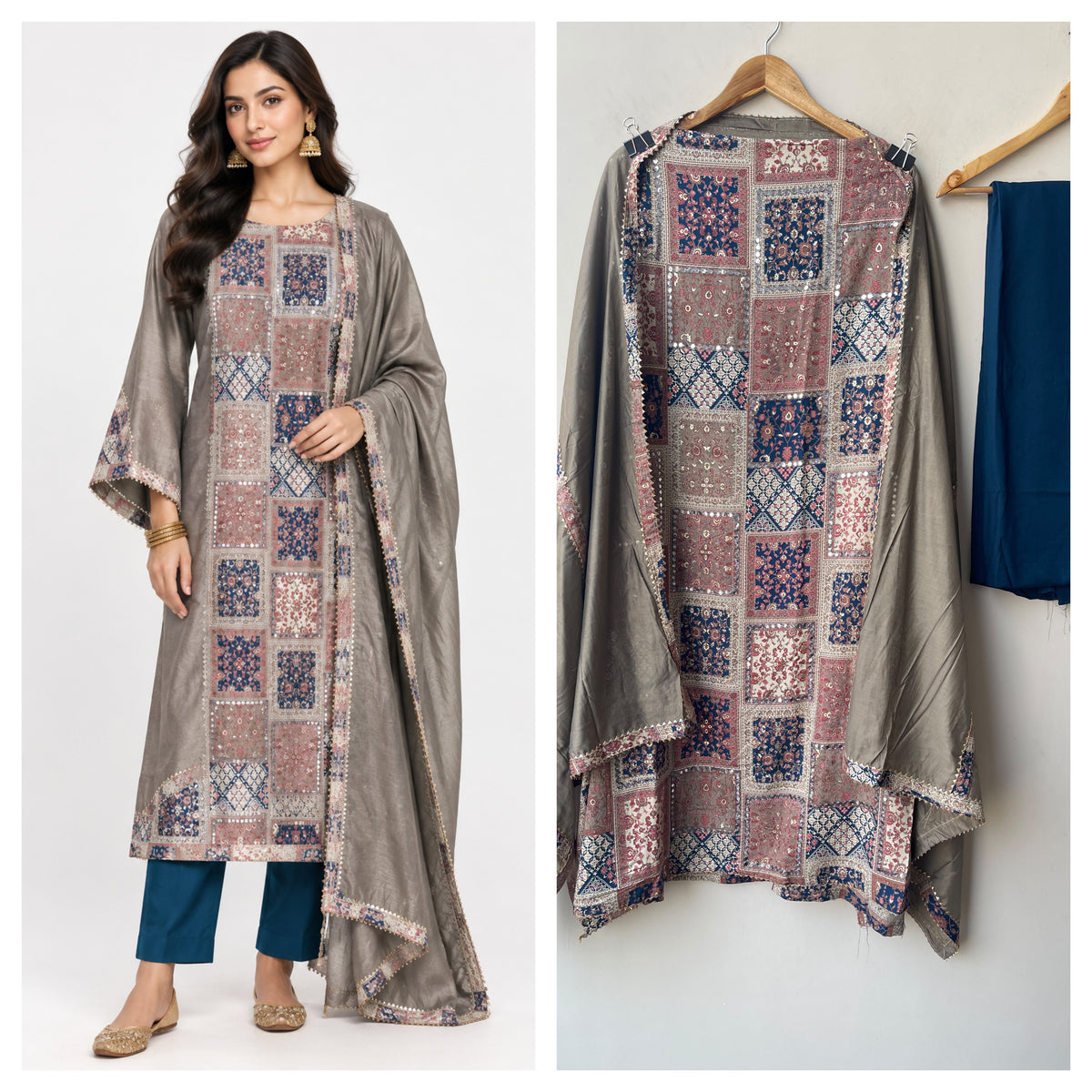 Designer Cotton Printed 3pcs Unstitched Suit Set