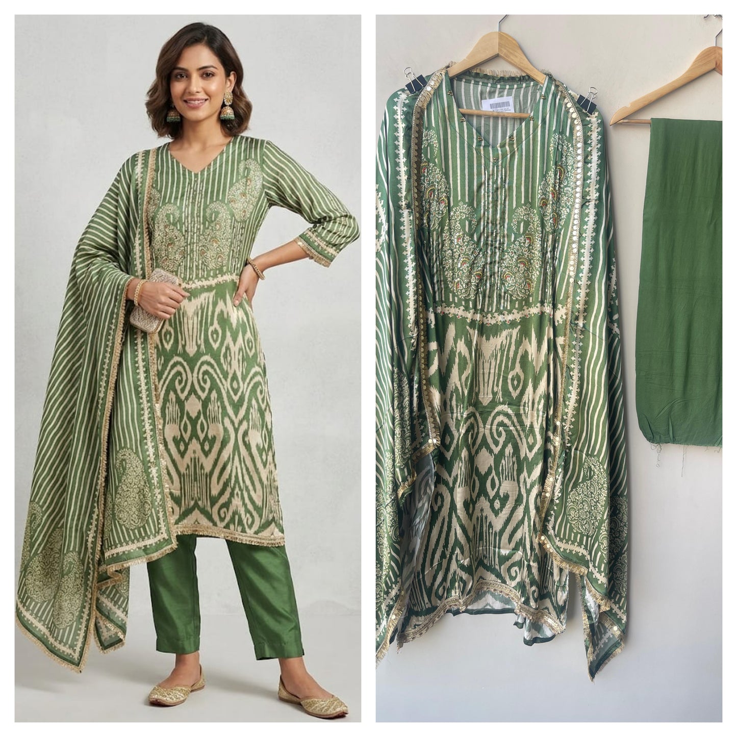 Gajji silk printed unstitched ladies suit Rc19335