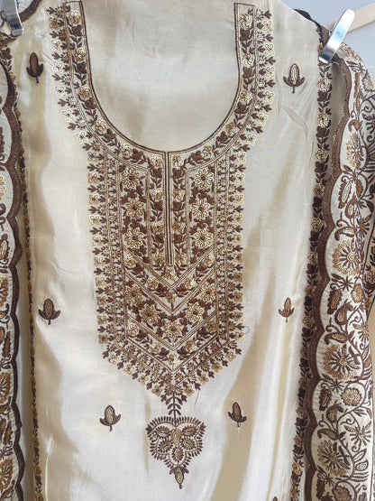Shimmer silk unstitched ladies suit Rc17915