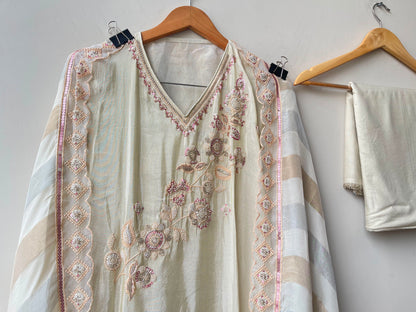 Shimmer silk unstitched ladies suit Rc19199