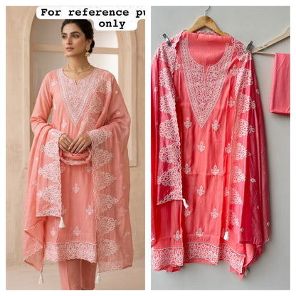 Mul chanderi unstitched ladies suit Rc19061