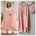 Self linen printed unstitched ladies suit Rc18999