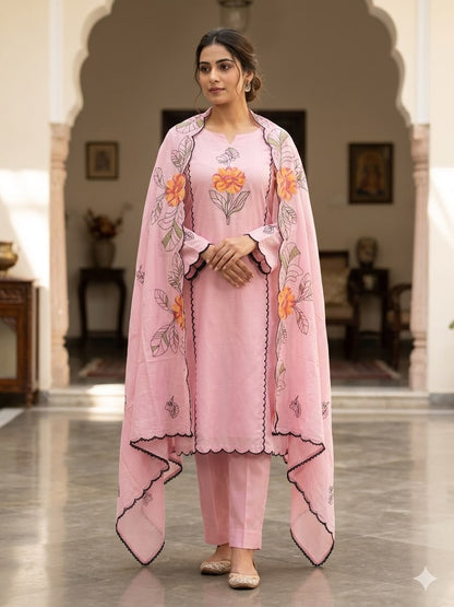Mul chanderi unstitched ladies suit Rc18980 (c)