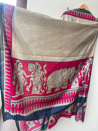 Mul chanderi maheshwari printed unstitched ladies suit Rc19144 (b)