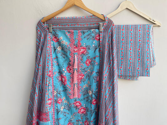 Cotton printed unstitched ladies suit Rc18537 (b)