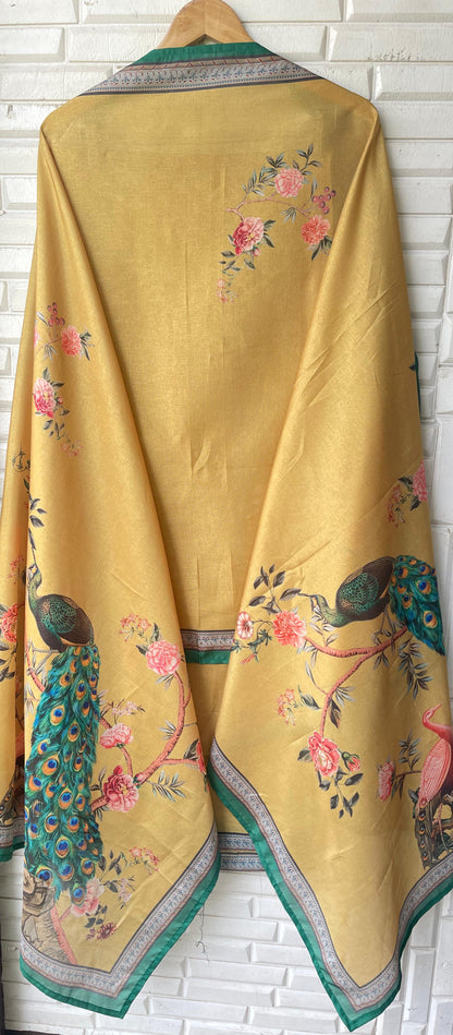 Tassar silk unstitched ladies suit Rc17699