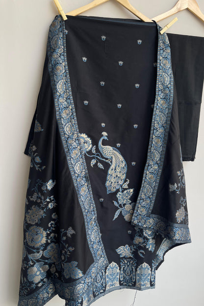 Banarasi jaam dhaani cotton silk unstitched ladies suit Rc17924